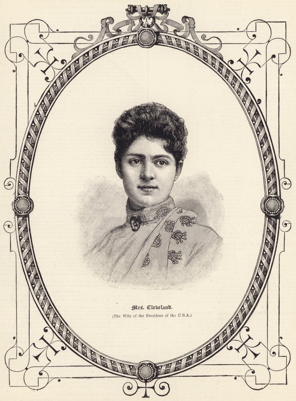 Mrs Cleveland (la Moglie del Presidente degli USA) (incisione) da English School