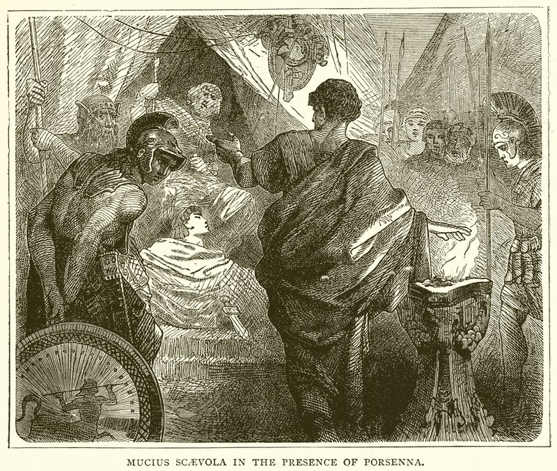 Muzio Scevola alla presenza di Porsenna da English School