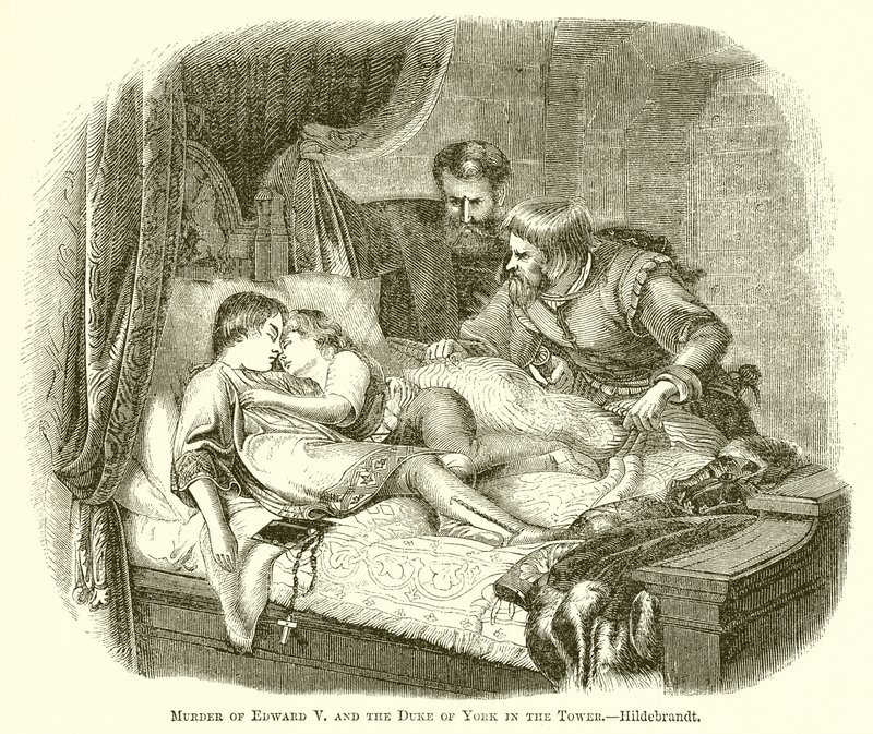 Omicidio di Edoardo V e del duca di York nella Torre. - Hildebrandt da English School