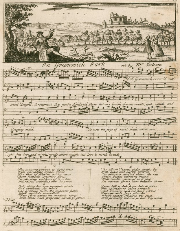 Partitura musicale: Su Greenwich Park, composta da Mr Jackson da English School