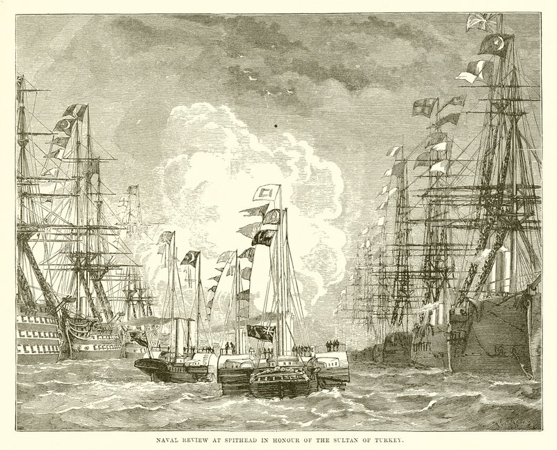 Revisione navale a Spithead in onore del sultano di Turchia da English School