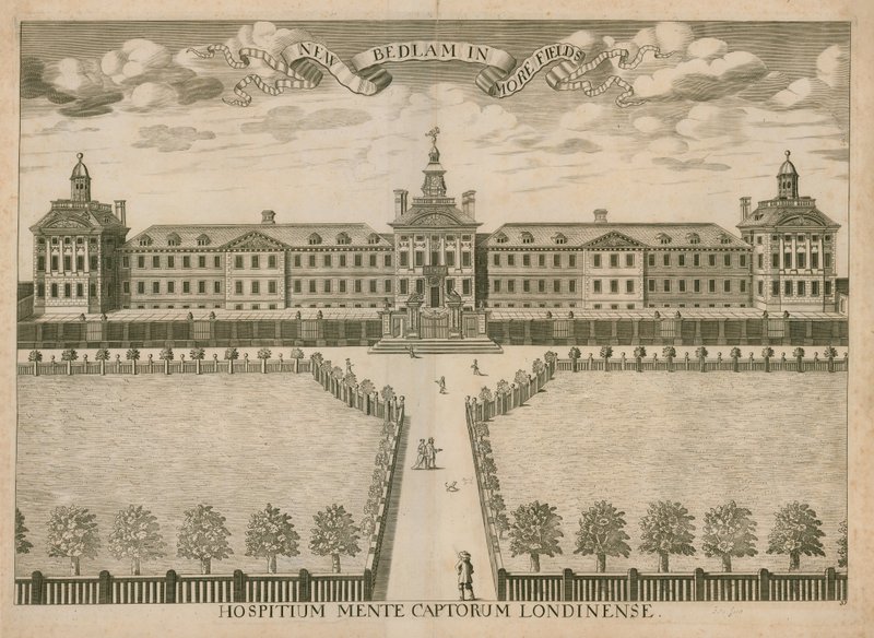 Nuovo Ospedale Bedlam, Moorfields, Londra da English School