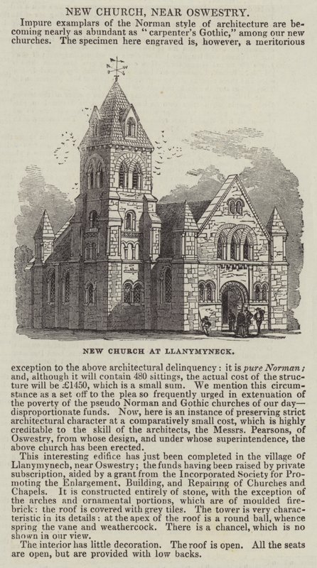 Nuova chiesa a Llanymyneck da English School