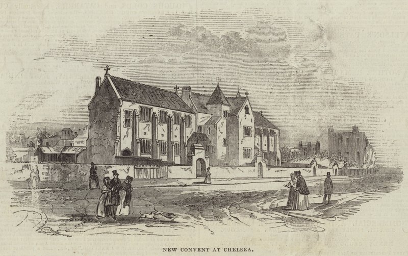 Nuovo convento a Chelsea (incisione) da English School