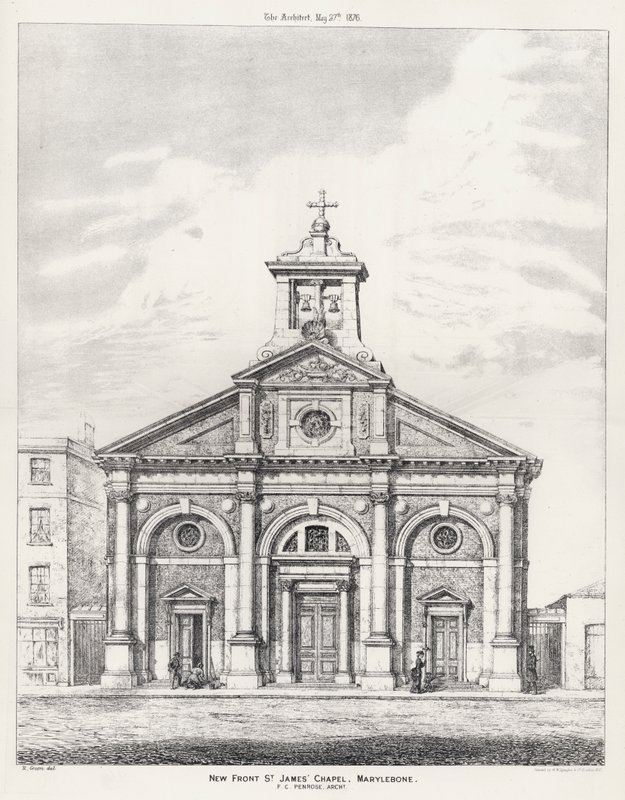 Nuova facciata, Cappella di St James, Marylebone da English School