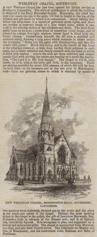 Nuova Cappella Wesleyana, Mornington-Road, Southport, Lancashire da English School
