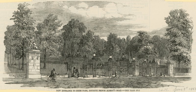 Nuovo ingresso a Hyde Park, di fronte a Prince Alberts Road da English School