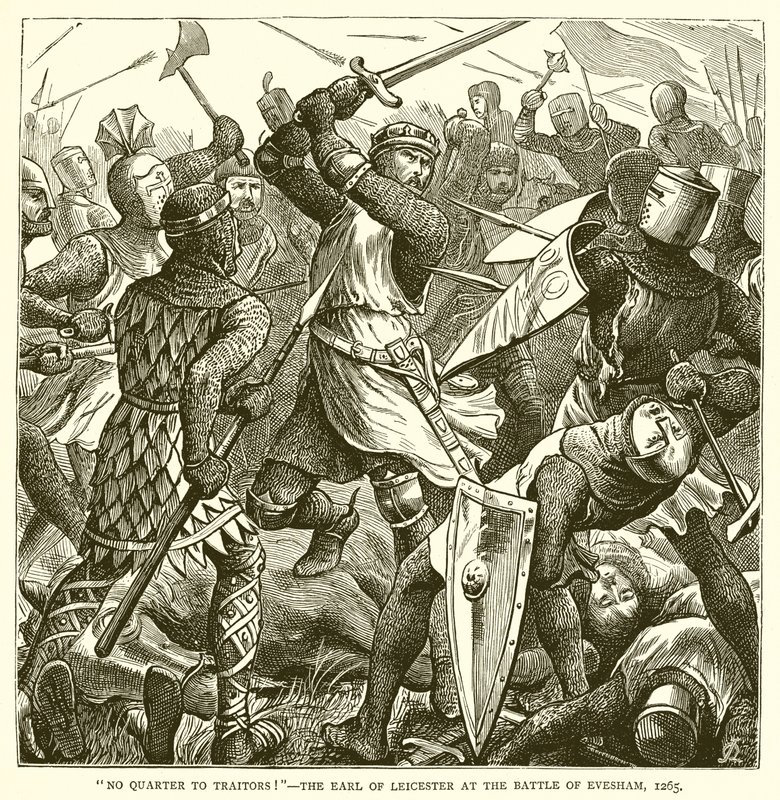 Nessuna pietà per i traditori! -- Il conte di Leicester alla battaglia di Evesham, 1265 da English School