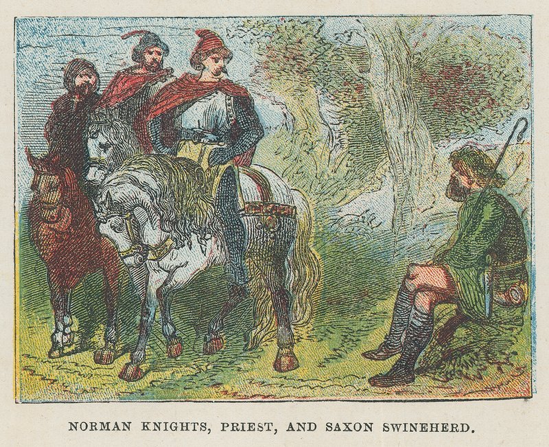 Cavaliere normanno, prete e porcaro sassone da English School