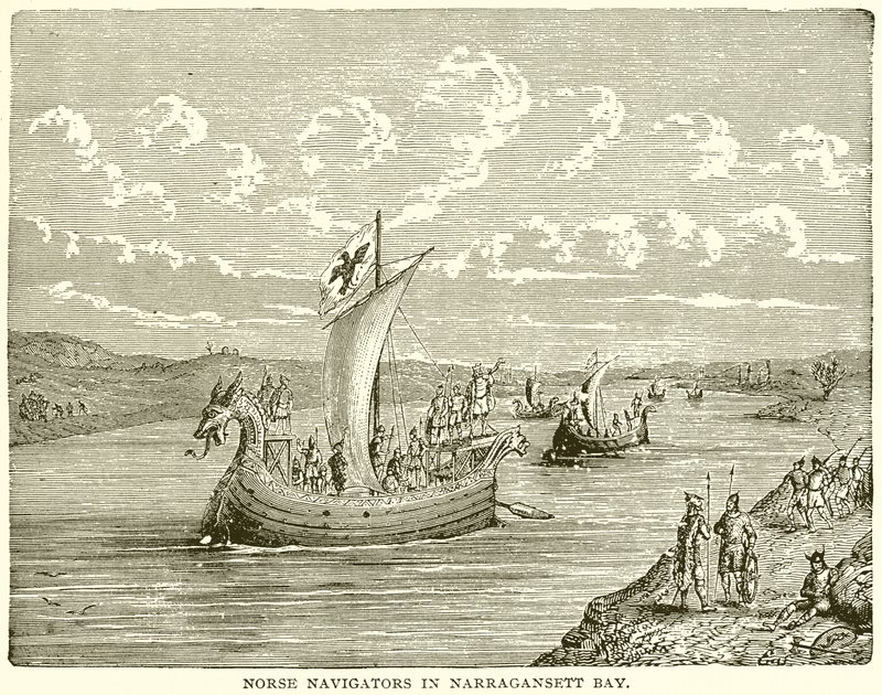 Navigatori norvegesi nella baia di Narragansett da English School
