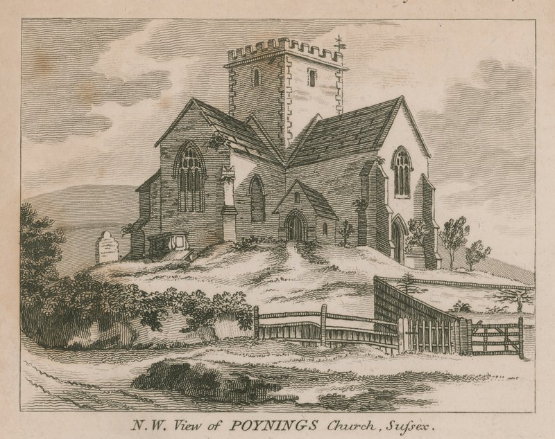 Veduta nord-ovest della Chiesa di Poynings a Poynings da English School