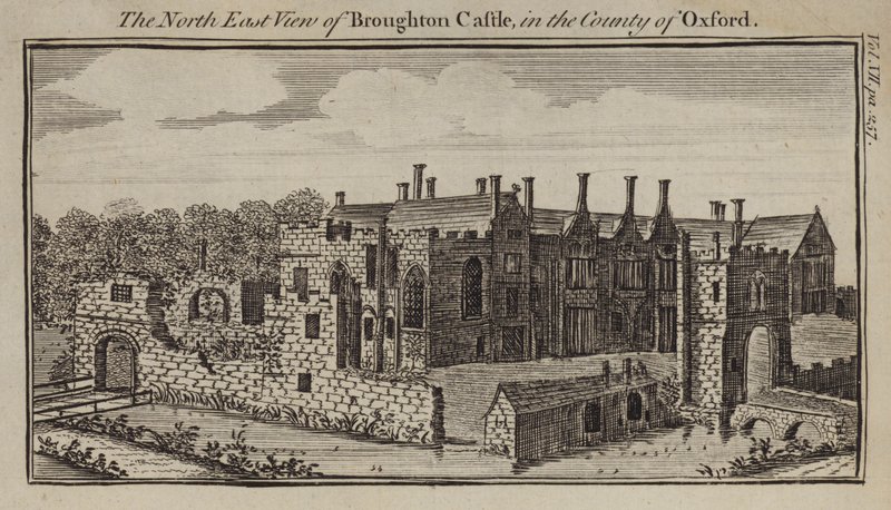 Vista nord-est del Castello di Broughton, Oxfordshire da English School