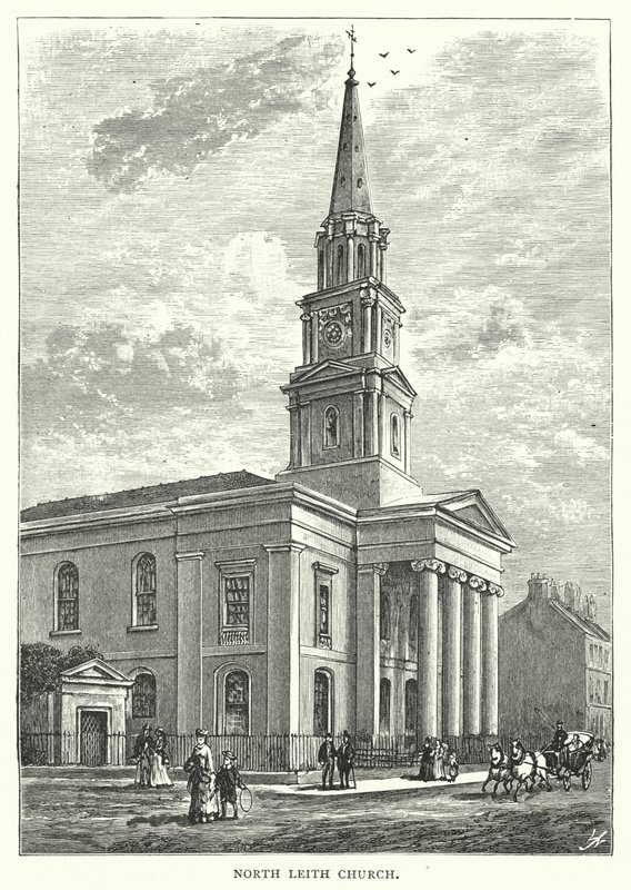 Chiesa di North Leith (incisione) da English School