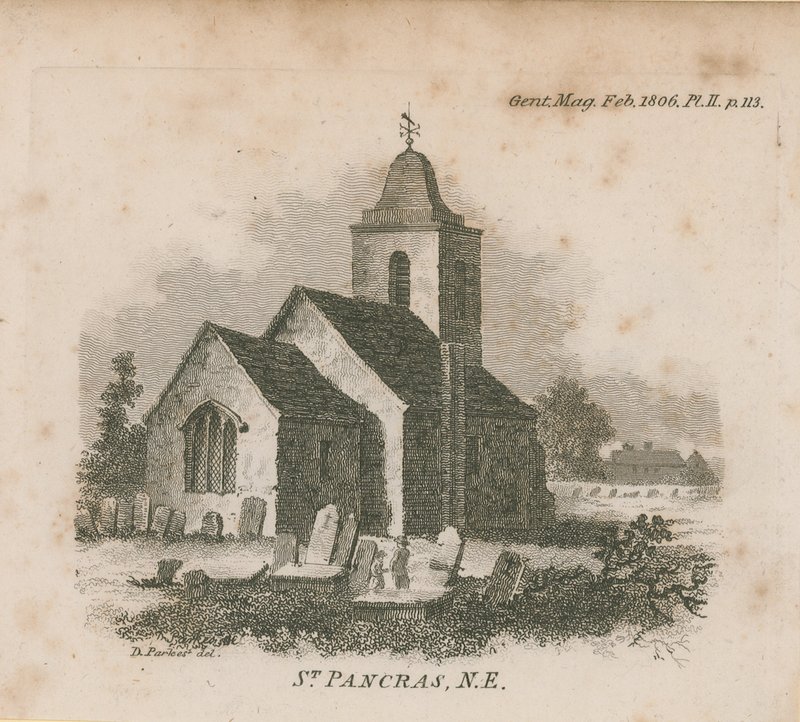Veduta nord-est della Chiesa di St Pancras da English School