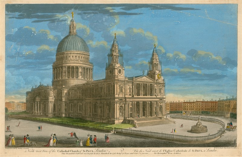 Veduta nord-ovest della Chiesa Cattedrale di St Paul, Londra da English School