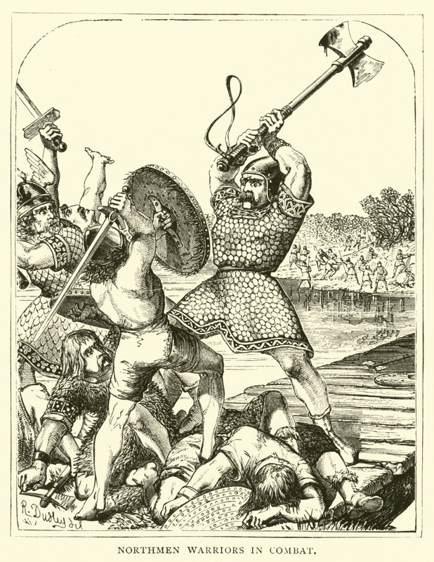 Guerrieri nordici in combattimento da English School