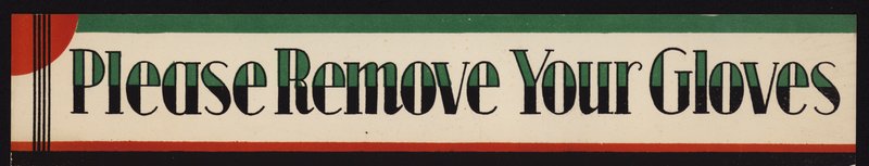 Avviso: Si prega di togliere i guanti (litografia a colori) da English School