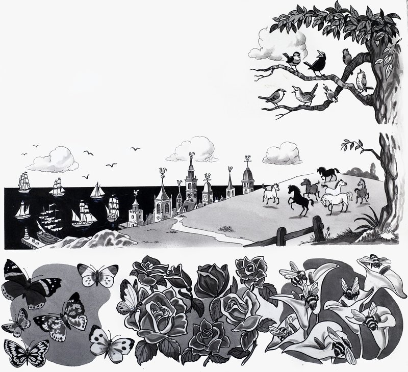 Illustrazione di una filastrocca da English School