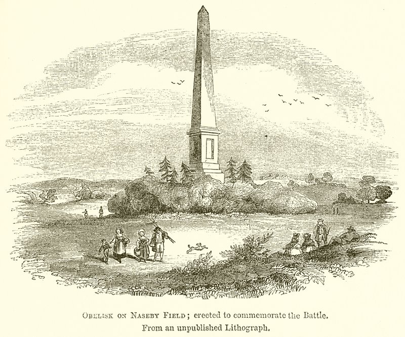 Obelisco sul Campo di Naseby; Eretto per Commemorare la Battaglia da English School