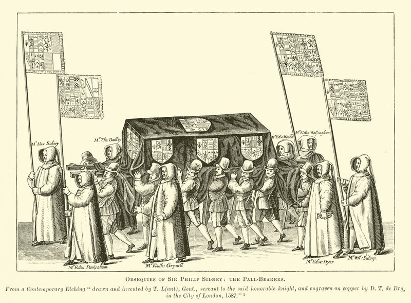 Esequi di Sir Philip Sidney, i portatori del pallio da English School