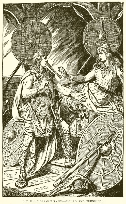 Vecchi tipi alto-tedeschi--Sigurd e Brunilde da English School