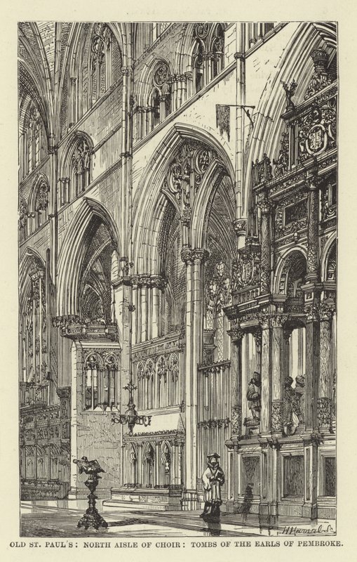Vecchia St Paul, navata nord del coro, tombe dei conti di Pembroke da English School
