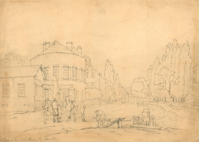 Vecchia White Conduit House, Pentonville, Londra; schizzo da English School