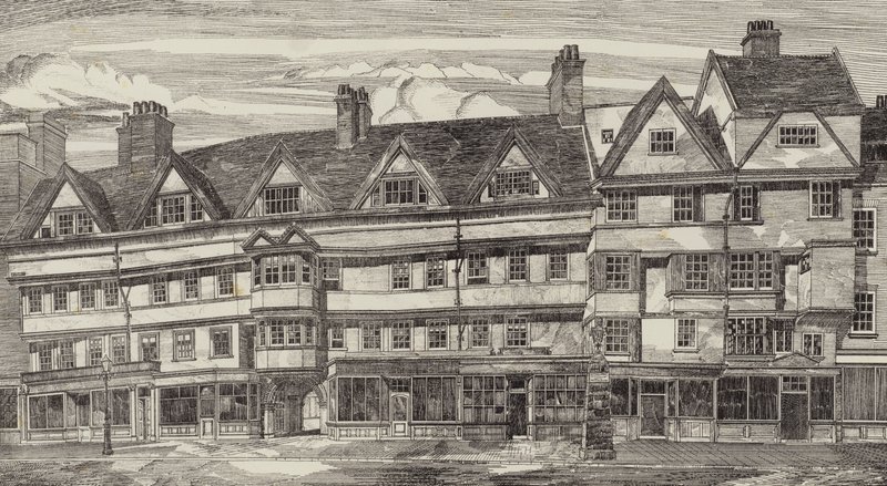 Vecchie case a Holborn Bars, Londra da English School