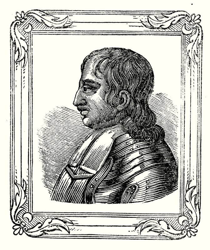 Oliver Cromwell nacque nel 1599, divenne Protettore nel 1653 e morì nel 1658 da English School