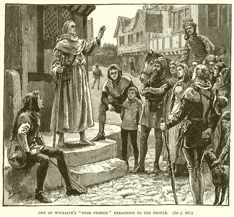 Uno dei poveri sacerdoti di Wycliffe che predica al popolo da English School