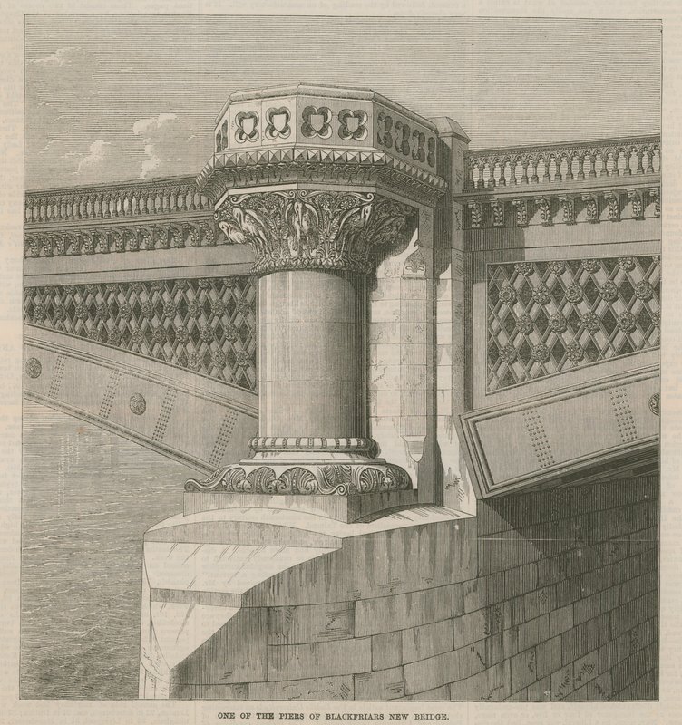 Uno dei pilastri del nuovo ponte di Blackfriars da English School