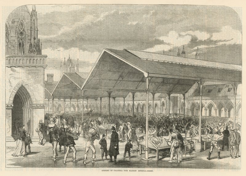Apertura del mercato del pesce di Columbia a Bethnal Green da English School