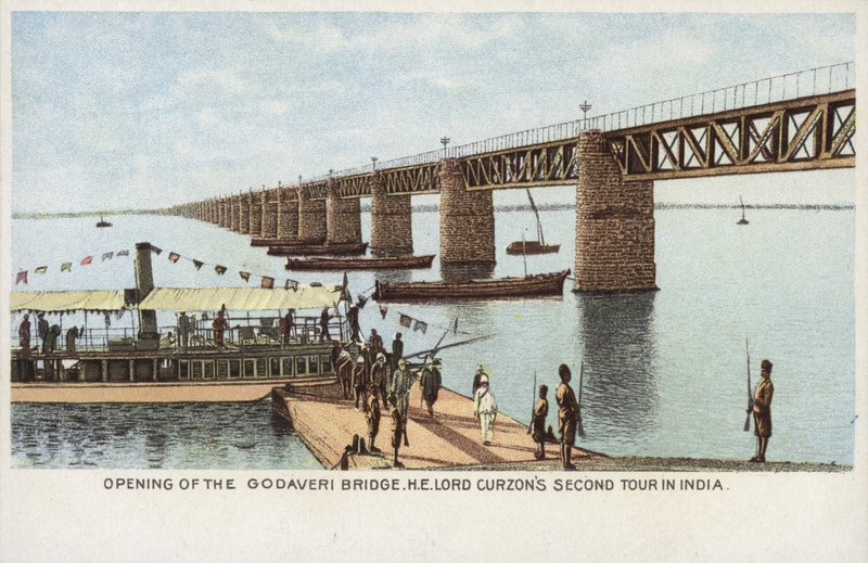 Inaugurazione del ponte Godaveri, secondo tour di Lord Curzon in India da English School