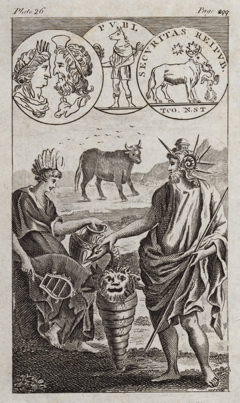 Osiride, Apis, Serapide (incisione) da English School