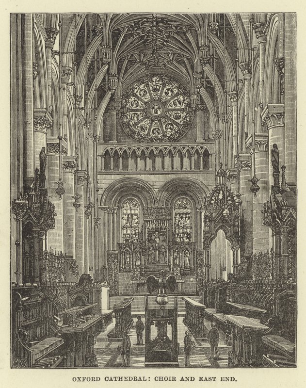 Cattedrale di Oxford, coro e estremità est da English School