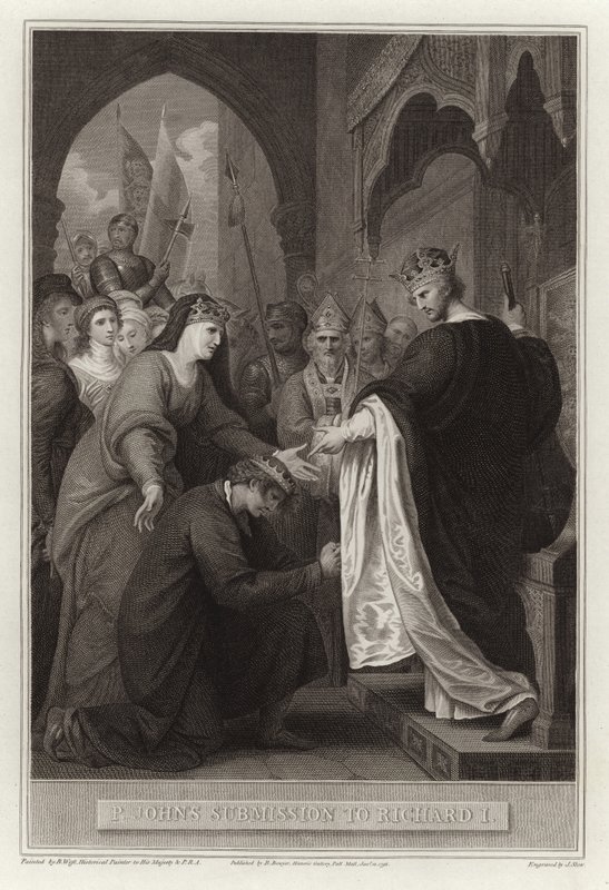 La sottomissione di Giovanni a Riccardo I da English School