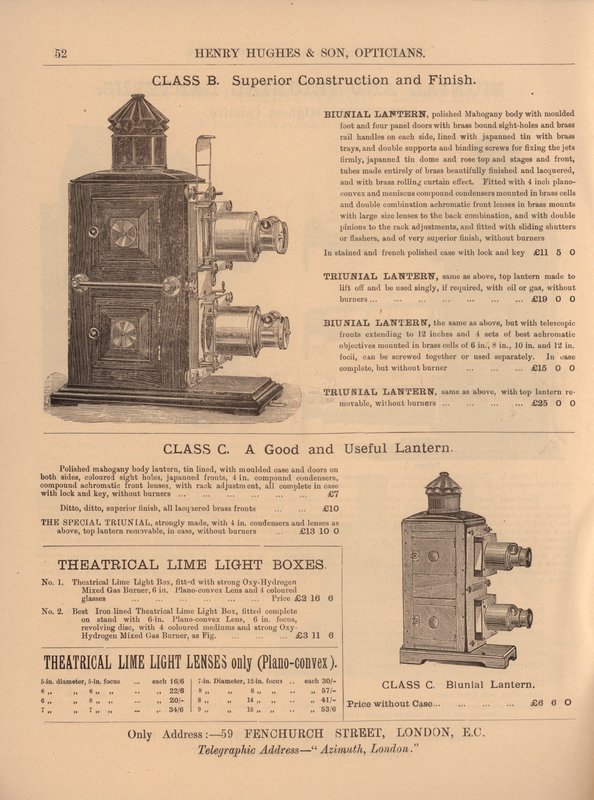 Pagina dal nuovo catalogo di Henry Hughes & Son da English School