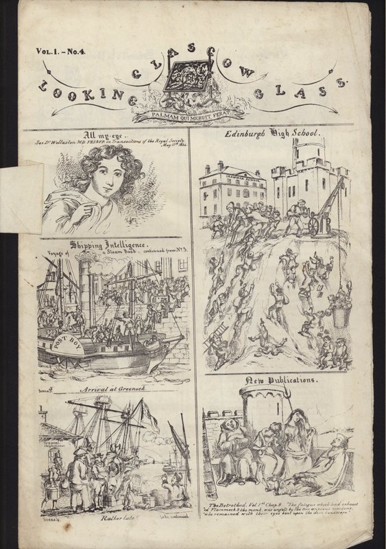 Pagina dal volantino sulla Fiera di Glasgow, pubblicato il 23 luglio 1835 (incisione) da English School