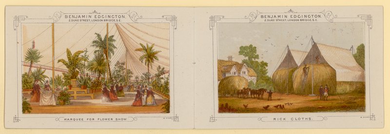 Pagina dal catalogo delle tende di Benjamin Edgington di Southwark, Londra da English School
