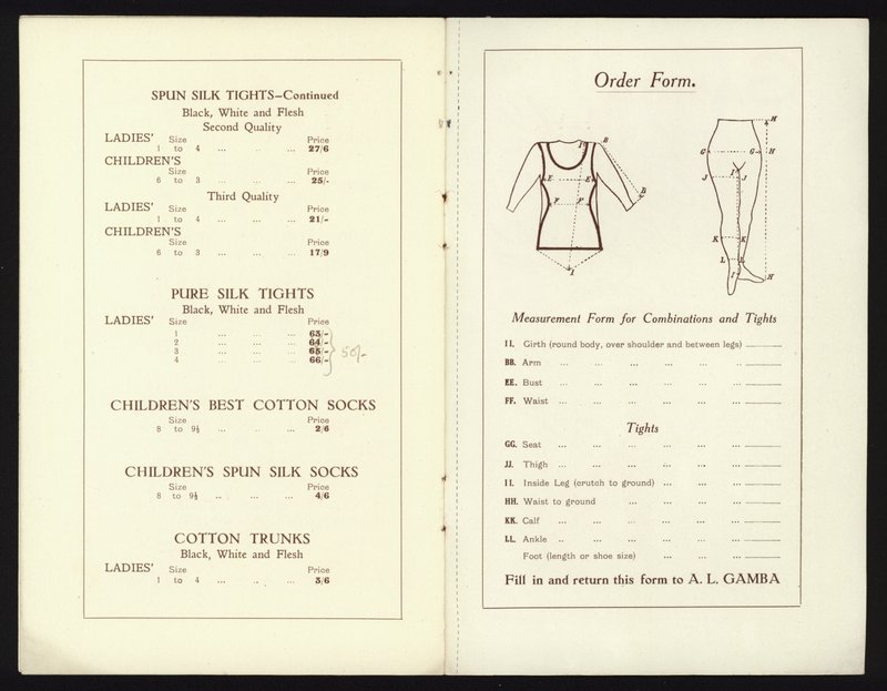 Pagine dal catalogo delle famose scarpe da balletto di Milano di Gamba (litografia) da English School