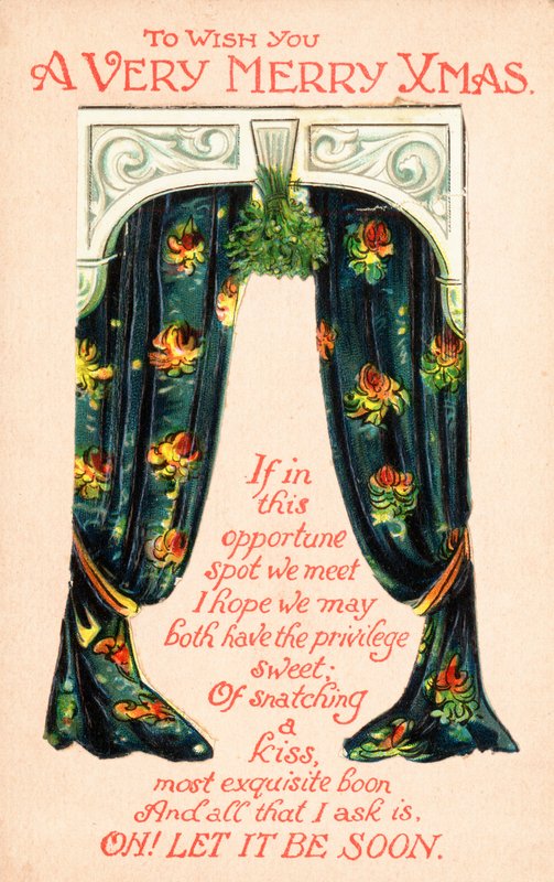 Coppia di tende, cartolina di Natale da English School