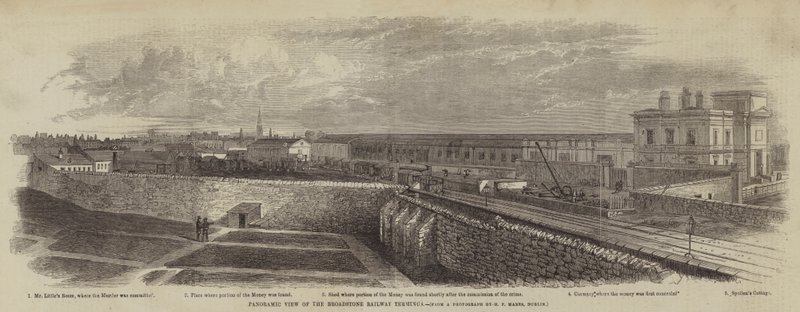 Veduta panoramica del capolinea ferroviario di Broadstone da English School