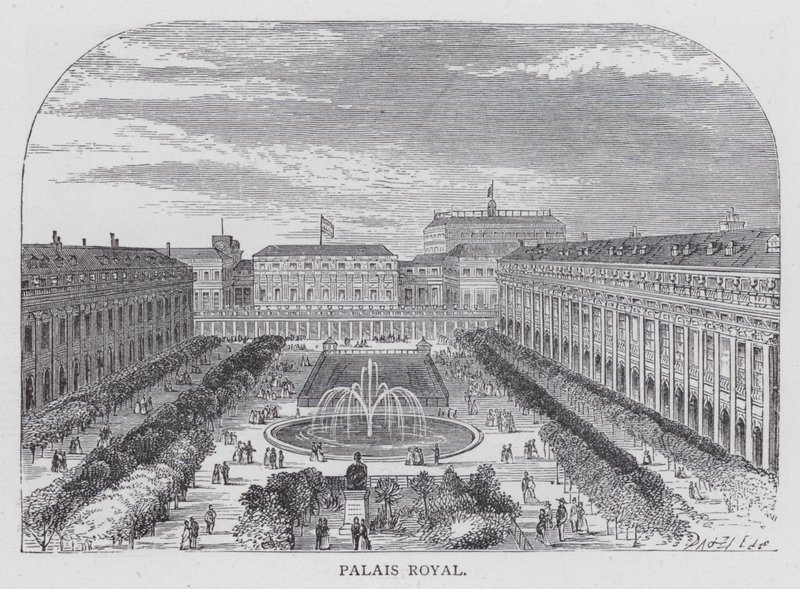 Parigi, Palais Royal (incisione) da English School