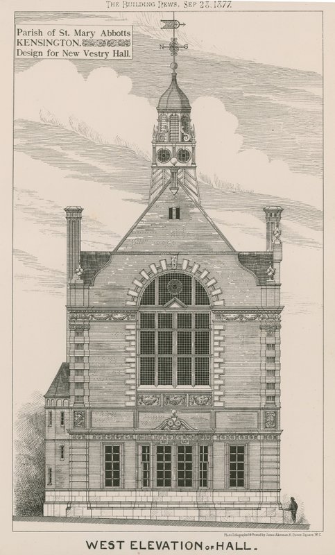 Parrocchia di St Mary Abbots, Kensington, progetto per la nuova Sala della Vestry da English School