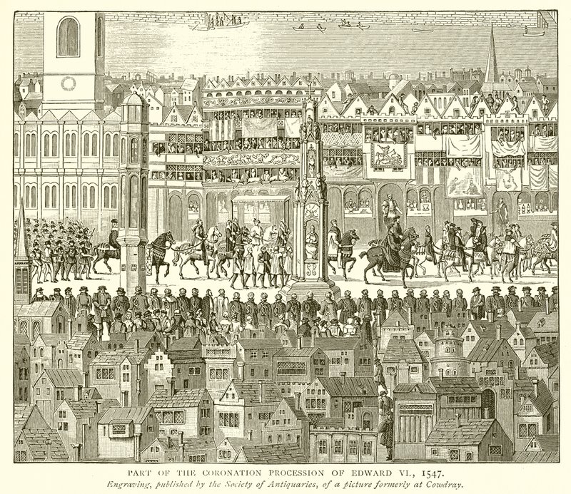 Parte della Processione di Incoronazione di Edoardo VI, 1547 da English School