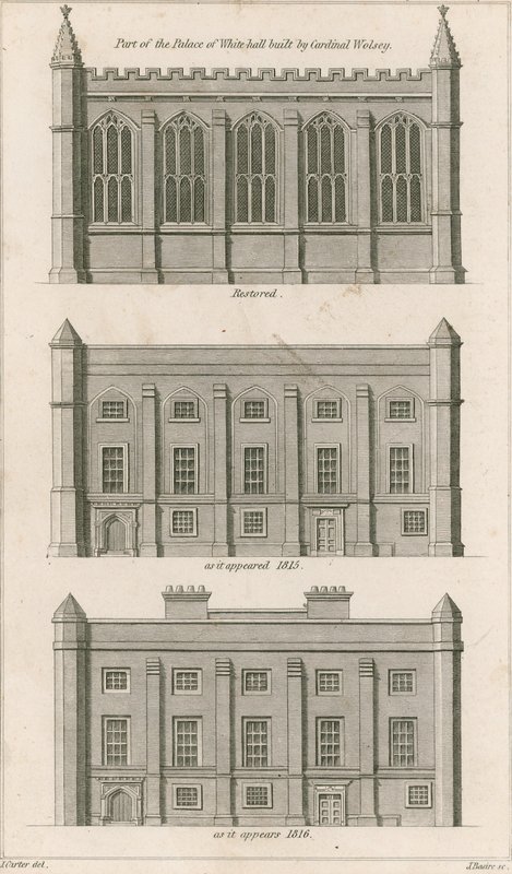 Parte del Palazzo di Whitehall costruito dal Cardinale Wolsey da English School
