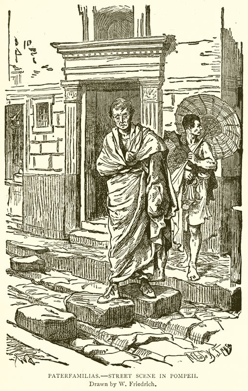 Paterfamilias.--Scena di strada a Pompei da English School