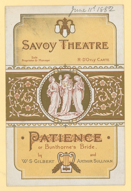 Patience; o la sposa di Bunthorne di W S Gilbert e Arthur Sullivan da English School