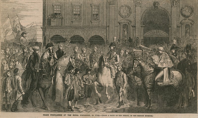 La pace proclamata alla Royal Exchange nel 1748 da English School