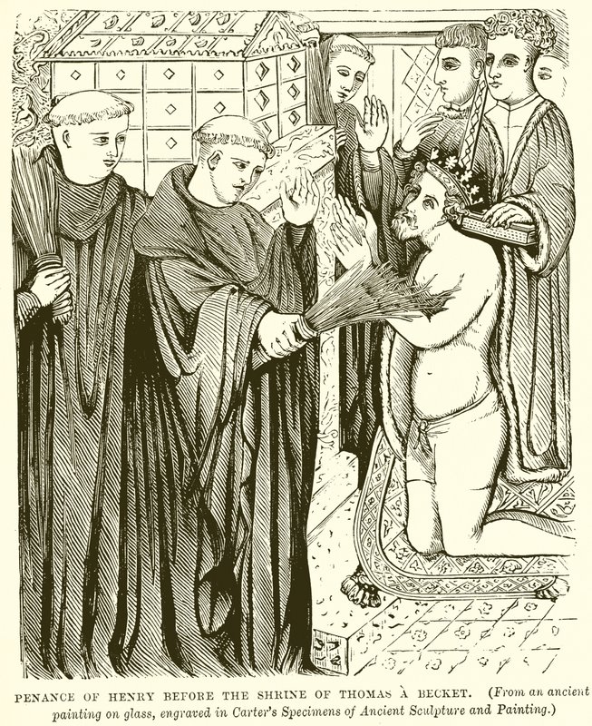 Penitenza di Enrico davanti al Santuario di Thomas a Becket da English School